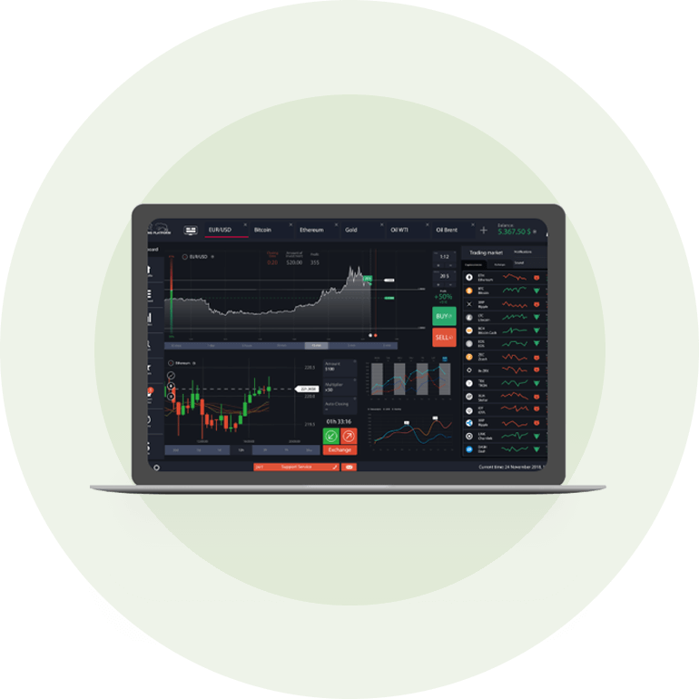 computer showing trading platform